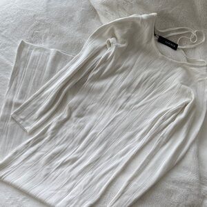 LOUNGE Long Sleeved Knit Dress in White